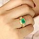 Заказать Сатиновое кольцо из жёлтого золота 18K с колумбийским изумрудом 2,70 k. МаргаРита (JRemeralds). Ярмарка Мастеров. . Кольца Фото №3