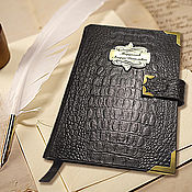 Канцелярские товары handmade. Livemaster - original item Personalized leather diary with engraving to order. Diary logo.. Handmade.