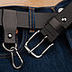 Genuine leather belt with steel buckle and key chain, Straps, Afula,  Фото №1
