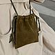 Заказать Кожаная сумка кисет, оливковая. AUGUST BAGS. Ярмарка Мастеров. . Сумка через плечо Фото №3