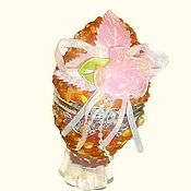Для дома и интерьера handmade. Livemaster - original item Box: Decorative Amber box with pink flower. Handmade.