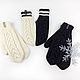 5 PCs. Mittens for lovers 'Two halves' knitted black and milk. Mittens. Space Cat Knitting. Online shopping on My Livemaster.  Фото №2
