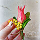Silk tulip and mimosa brooch Easter gift for girl. Brooches. silkjardin (silkjardin). Online shopping on My Livemaster.  Фото №2