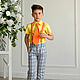 Комплект для мальчика "Стиляга" оранжевый галстук. Блузки и рубашки. 12 кг Счастья (Катерина Пешкова). Ярмарка Мастеров.  Фото №4