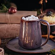 Посуда handmade. Livemaster - original item Mugs and cups: Scandinavian mug 400 ml and saucer Likholesye series. Handmade.