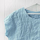 Order Blue linen blouse with open edges. etnoart (etnoart). Livemaster. . Blouses Фото №3