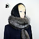 Fur removable snood collar made of silver fox fur, Collars, Ekaterinburg,  Фото №1