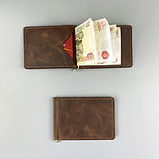 Сумки и аксессуары handmade. Livemaster - original item Money clip Banknote holder made of genuine leather. Handmade.