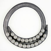 Украшения handmade. Livemaster - original item Copy of Mesh tube necklace with pearls. Handmade.