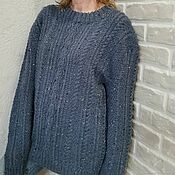 Мужская одежда handmade. Livemaster - original item Men`s sweater knitted with braids Sweater for spring. Handmade.