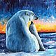 Картина маслом Белые медведи, мамина любовь, мать и дитя, животные, Картины, Апшеронск,  Фото №1