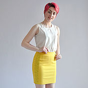 Одежда handmade. Livemaster - original item Skirt flax yellow. Handmade.