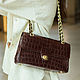 Handbag on a chain made of genuine crocodile leather, Classic Bag, St. Petersburg,  Фото №1