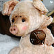 Teddy-pig Chloe. Stuffed Toys. Happy Dolls and Bears (Xaxa1512). My Livemaster. Фото №5
