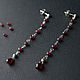 Серьги с гранатом и серебром "Garnet". Серьги классические. STONE MAGIC Украшения Ольга. Ярмарка Мастеров.  Фото №6