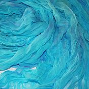 Silk scarf Shibori silk color blue water handmade gift