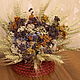 Pots of jute with dried flowers wall .table, Pots1, Kaluga,  Фото №1