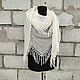 Brunello Cucinelli Net Shawl White Openwork Knitted with Fringe. Shawls. Yuliya Chernova. Online shopping on My Livemaster.  Фото №2