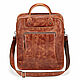 Leather backpack-bag 'Michael' (red antique). Backpacks. Russian leather Guild. My Livemaster. Фото №4
