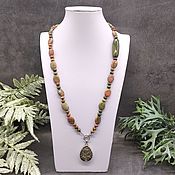 Украшения handmade. Livemaster - original item Necklace with pendant natural stone unakit. Handmade.