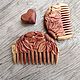 Hand Carved Juniper Wood Hair Comb "Children of the sun", Combs, Sochi,  Фото №1