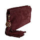 Burgundy suede clutch with brush. Clutches. Inessa Tche. Online shopping on My Livemaster.  Фото №2