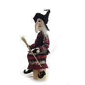 Куклы и игрушки handmade. Livemaster - original item Witch doll with a nose and a broom. Baba Yaga. Handmade.