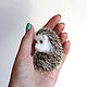 Brooch Hedgehog. Brooches. handmade toys by Mari (handmademari). Online shopping on My Livemaster.  Фото №2