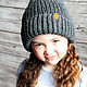 Order Knitted hat dark segoro color ' Graphite'. Knitting for kids and moms. Livemaster. . Caps Фото №3