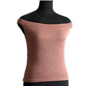 Knitted cotton top with cashmere