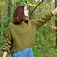 Women's olive sweater voluminous sleeves. Sweaters. imknitwear. My Livemaster. Фото №6
