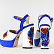 Exclusive sandals with a unique, hand-made, beadwork Hydrangeas, Mules, Moscow,  Фото №1