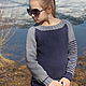 Свитшот Gray & Dark blue, Свитшоты и толстовки, Москва,  Фото №1