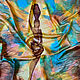 Шелковый платок с рисунком "Оазис" ручная роспись батик. Платки. Батик Роспись Шелковые штучки. Ярмарка Мастеров.  Фото №6