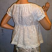 Одежда handmade. Livemaster - original item Blouse (top) of sewing ( white). Handmade.