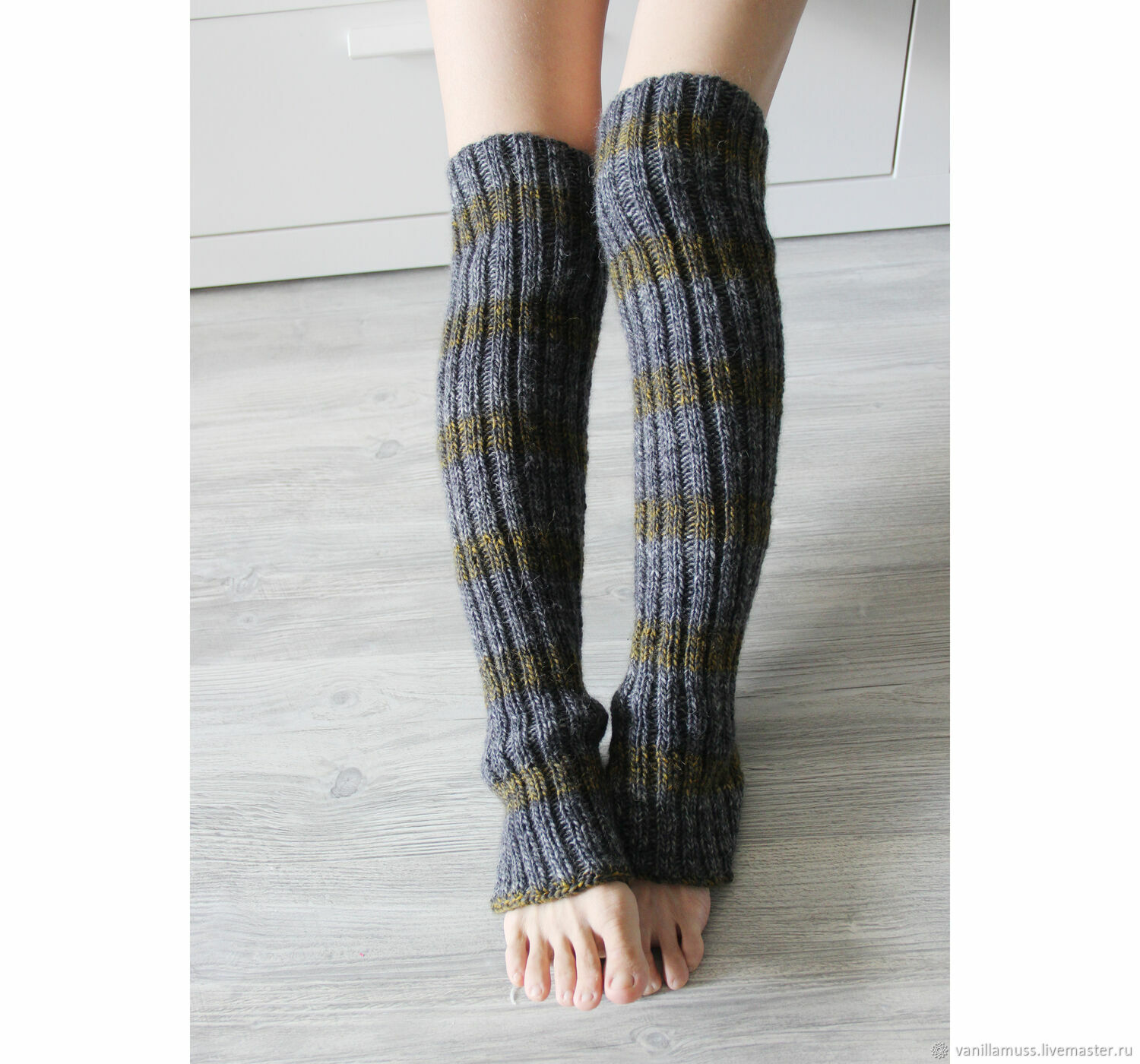 Hand knitted leg warmers