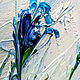 Картина маслом Голубые цветы Синие розы Импасто на холсте Абстракция. Картины. Ветер перемен | Мастерская. Ярмарка Мастеров.  Фото №5