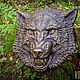 Angry wolf bas. Head animal sculpture 38cm. Interior masks. VoronFab Sculpture workshop. Online shopping on My Livemaster.  Фото №2
