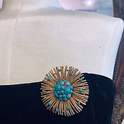 Винтаж handmade. Livemaster - original item Turquoise effect. Collectible brooch by Capri.. Handmade.