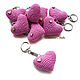Order Keychain 5 cm Knitted heart pink. BarminaStudio (Marina)/Crochet (barmar). Livemaster. . Gifts for February 14 Фото №3