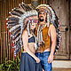 Indian roach Big Cloud . Indian hat. Ritual attributes. KolibriLeather. Online shopping on My Livemaster.  Фото №2
