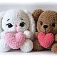    Мишка  с сердечком. Амигуруми куклы и игрушки. Аушева Алла. Добрые игрушки.. Интернет-магазин Ярмарка Мастеров.  Фото №2