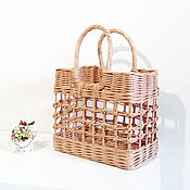 Сумки и аксессуары handmade. Livemaster - original item Women`s wicker bag openwork beige brown basket. Handmade.