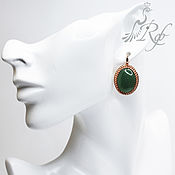 Украшения handmade. Livemaster - original item Silver earrings with jade. Handmade.