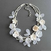 Украшения handmade. Livemaster - original item Winter Wedding Waltz. Necklace with flowers. Handmade.