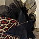  пион с леопардовым принтом 19см. Брошь-булавка. Наталья Боровкова (silkjardin). Ярмарка Мастеров.  Фото №7