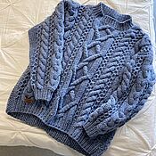 Одежда handmade. Livemaster - original item Jerseys: Sweater for women knitted with knitting needles oversize basic for autumn. Handmade.