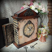 Часы панно с полочкой "Луговые цветы"