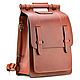 Stylish leather backpack 'Celt' (red), Backpacks, St. Petersburg,  Фото №1