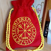 Для дома и интерьера handmade. Livemaster - original item The Rune pouch red linen. Handmade.